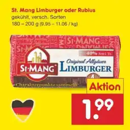 Netto Marken-Discount St. Mang Limburger oder Rubius Angebot