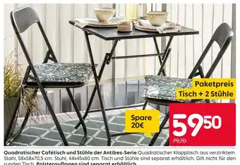 Rusta Quadratischer cafétisch und stühle der antibes-serie Angebot