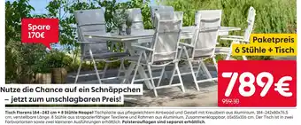 Rusta Tisch florens 184–242 cm + 8 stühle neapel Angebot