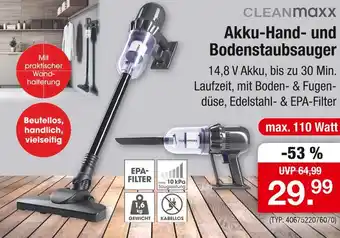 Zimmermann Cleanmaxx akku-hand- und bodenstaubsauger Angebot