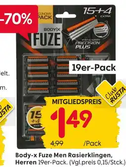 Rusta Body-x fuze men rasierklingen, herren Angebot
