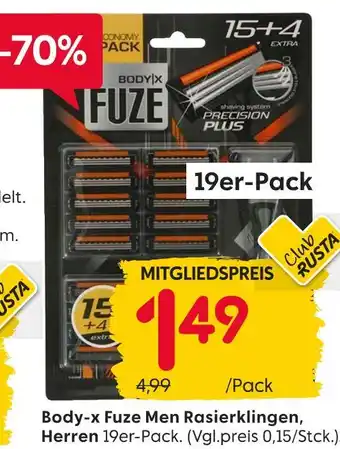 Rusta Body-x fuze men rasierklingen, herren Angebot