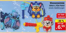 Zimmermann Wasserpistole stitch o. paw patrol Angebot