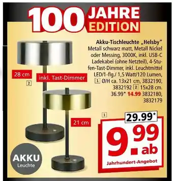 Segmüller Akku-tischleuchte „helsby“ Angebot
