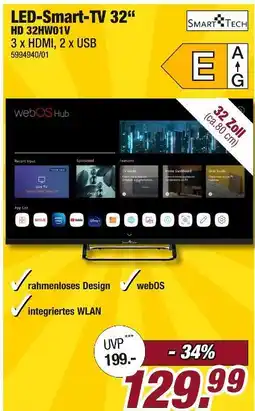 Poco Smart tech led-smart-tv 32“ hd 32hw01v Angebot