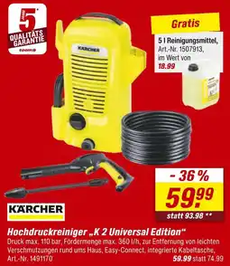 toom Baumarkt Kärcher hochdruckreiniger „k 2 universal edition“ Angebot