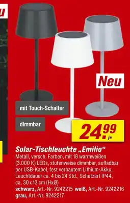 toom Baumarkt Solar-tischleuchte emilio Angebot