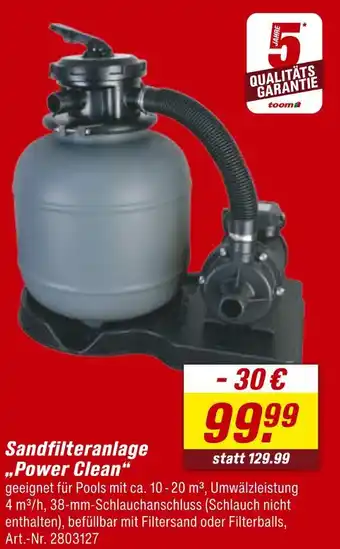 toom Baumarkt Toom sandfilteranlage power clean Angebot
