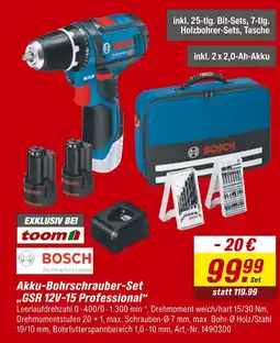 toom Baumarkt Bosch akku-bohrschrauber-set „gsr 12v-15 professional“ Angebot