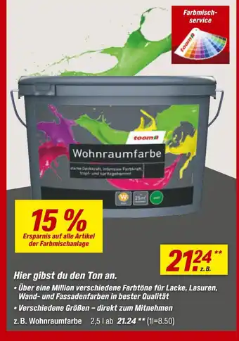 toom Baumarkt Wohnraumfarbe Angebot