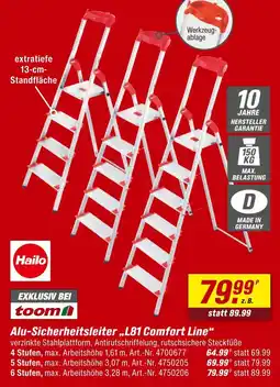 toom Baumarkt Hailo alu-sicherheitsleiter „l81 comfort line“ Angebot