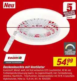 toom Baumarkt Toom deckenleuchte mit ventilator Angebot