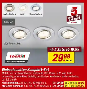 toom Baumarkt Toom einbauleuchten komplett-set Angebot