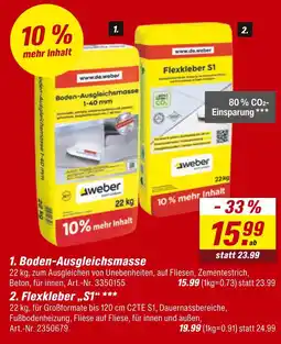 toom Baumarkt Weber boden-ausgleichsmasse oder flexkleber „s1“ Angebot