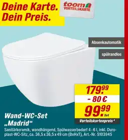 toom Baumarkt Toom wand-wc-set „madrid“ Angebot