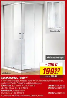toom Baumarkt Paola duschkabine Angebot