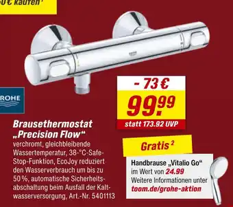 toom Baumarkt Grohe brausethermostat „precision flow“ Angebot
