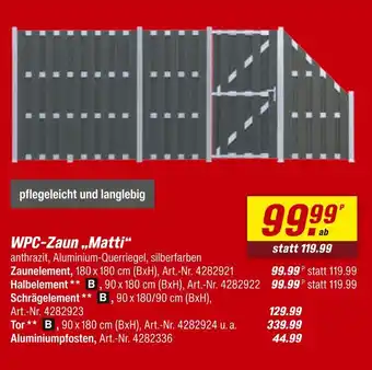 toom Baumarkt Wpc-zaun „matti“ Angebot