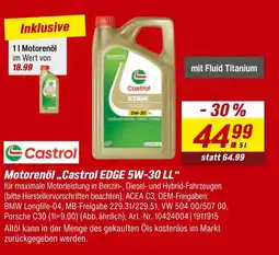 toom Baumarkt Castrol motorenöl „castrol edge 5w-30 ll“ Angebot