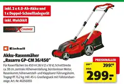 Hagebau Einhell akku-rasenmäher „rasarro gp-cm 36/450“ Angebot