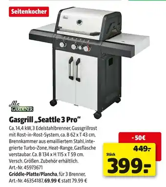 Hagebau Mr. gardener gasgrill „seattle 3 pro“ Angebot