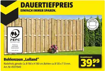 Hagebau Pefc bohlenzaun lolland Angebot