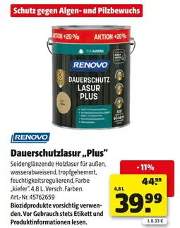Hagebau Renovo dauerschutzlasur „plus“ Angebot