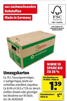 Hagebau Hagebau umzugskarton Angebot