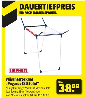 Hagebau Leifheit wäschetrockner „pegasus 180 solid“ Angebot