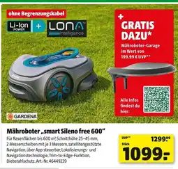 Hagebau Gardena mähroboter „smart sileno free 600“ Angebot