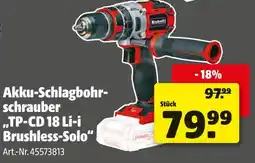 Hagebau Einhell akku-schlagbohrschrauber tp-cd 18 li-i brushless-solo Angebot