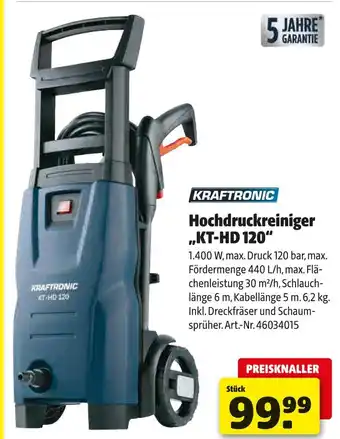 Hagebau Kraftronic hochdruckreiniger „kt-hd 120“ Angebot