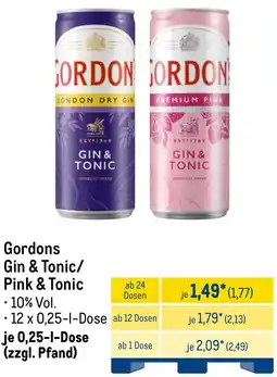 METRO Gordons Gin & Tonic/ Pink & Tonic Angebot