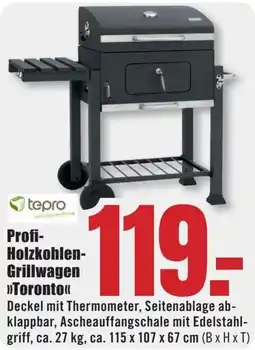 B1 Discount Baumarkt tepro Profi Holzkohlen Grillwagen Toronto Angebot