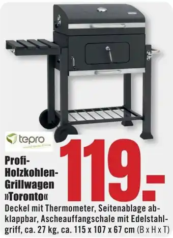 B1 Discount Baumarkt tepro Profi Holzkohlen Grillwagen Toronto Angebot