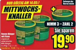 B1 Discount Baumarkt Rasen-Dünger mit Eisen Angebot
