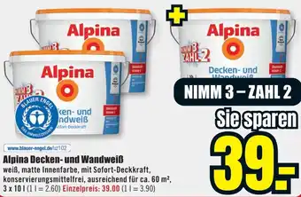 B1 Discount Baumarkt Alpina Decken- und Wandweiß Angebot