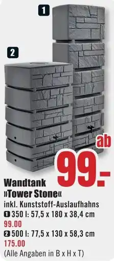 B1 Discount Baumarkt Wandtank Tower Stone Angebot