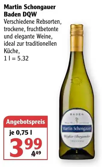 Globus Martin Schongauer Baden DQW 0,75L Angebot