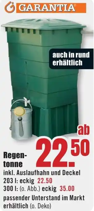 B1 Discount Baumarkt GARANTIA Regentonne Angebot