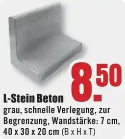 B1 Discount Baumarkt L-Stein Beton Angebot