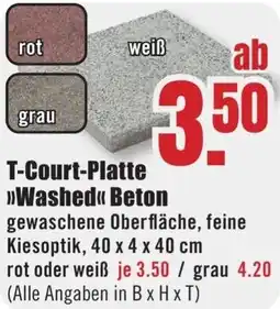 B1 Discount Baumarkt T-Court-Platte Washed Beton Angebot