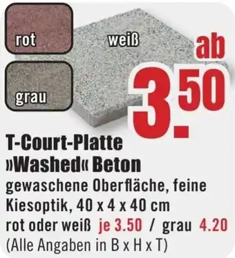 B1 Discount Baumarkt T-Court-Platte Washed Beton Angebot
