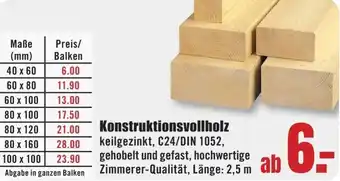 B1 Discount Baumarkt Konstruktionsvollholz Angebot