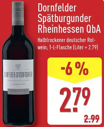 Aldi Nord Dornfelder Spätburgunder Rheinhessen QbA Angebot