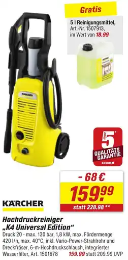 toom Baumarkt KÄRCHER Hochdruckreiniger ,,K4 Universal Edition" Angebot