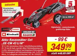 toom Baumarkt Einhell Akku-Rasenmäher-Set ,,GE-CM 43 Li M" Angebot