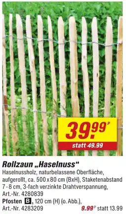 toom Baumarkt Rollzaun ,,Haselnuss" Angebot