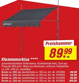 toom Baumarkt Klemmmarkise Angebot