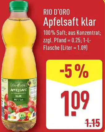 Aldi Nord RIO D'ORO Apfelsaft klar Angebot